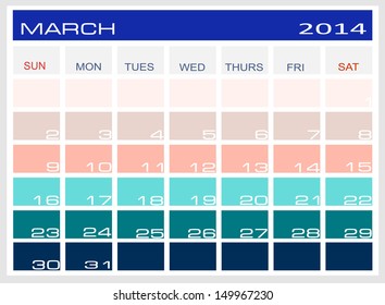calendar March 2014