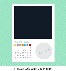 Calendar March 2014, Photo frame background