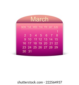 Calendar March 2015. Vector illustration 