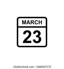 Calendar - March 23 Icon Illustration Isolated Vector Sign Symbol