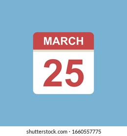 calendar - March 25 icon illustration isolated vector sign symbol