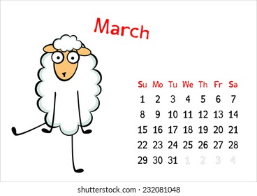 Calendar for March