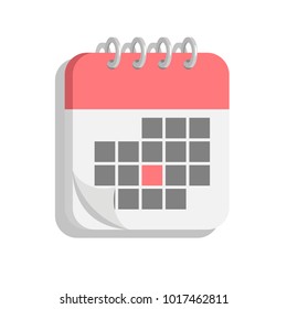 Calendar mark in flat style. Vector illustration.
