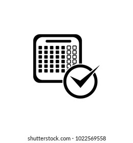 calendar with a mark icon. Element of calendar for mobile concept and web apps. Icon for website design and development, app development. Premium icon on white background