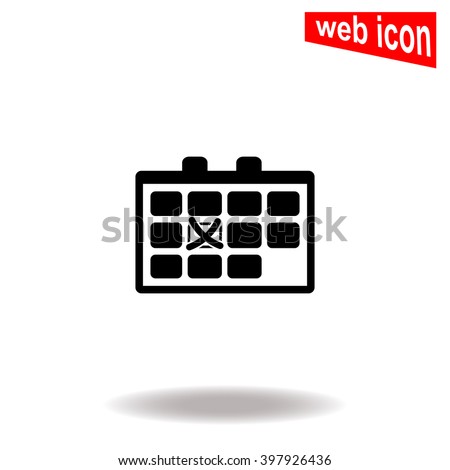Calendar with mark. Universal icon to use in web and mobile UI