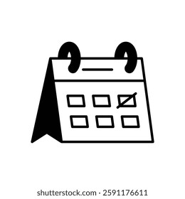 Calendar with a marked date vector icon stock illustration