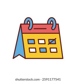 Calendar with a marked date vector icon stock illustration