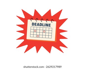 calendar with a marked deadline, symbolizing time management, urgency, and task planning