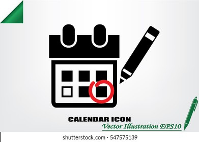 Calendar marking that important date icon vector illustration eps10. Isolated badge for website or app - stock infographics