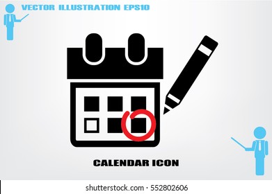 Calendar marking that important date icon vector illustration eps10. Isolated badge for website or app - stock infographics
