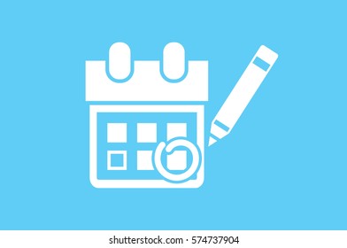 Calendar marking that important date icon vector illustration eps10. Isolated badge for website or app - stock infographics.
