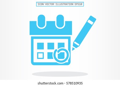 Calendar marking that important date icon vector illustration eps10. Isolated badge for website or app - stock infographics.