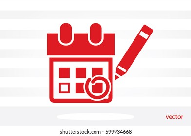 Calendar marking that important date icon vector illustration eps10. Isolated badge for website or app - stock infographics