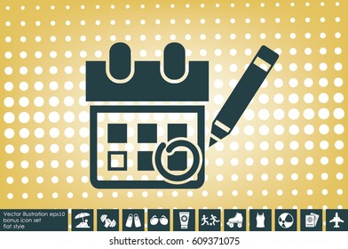 Calendar marking that important date icon vector illustration eps10. Isolated badge for website or app - stock infographics