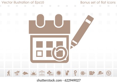 Calendar marking that important date icon vector illustration eps10. Isolated badge for website or app - stock infographics