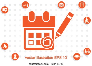 Calendar marking that important date icon vector illustration eps10. Isolated badge for website or app - stock infographics