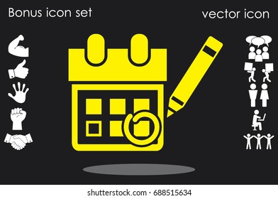 Calendar marking that important date icon vector illustration eps10. Isolated badge for website or app - stock infographics