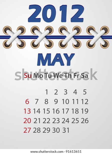 Calendar May 12 Stock Vector Royalty Free