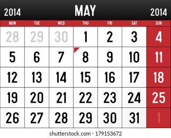 Calendar for May 2014