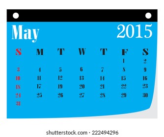 Calendar May 2015. vector