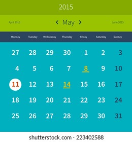 Calendar May 2015 vector design template