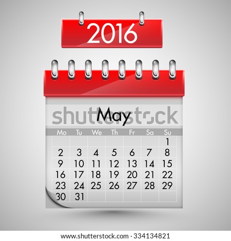 Calendar for may, 2016, vector