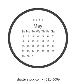 Calendar May 2016 vector design