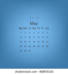 Calendar May 2016 vector design