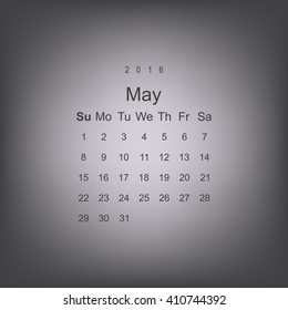 Calendar May 2016 vector design