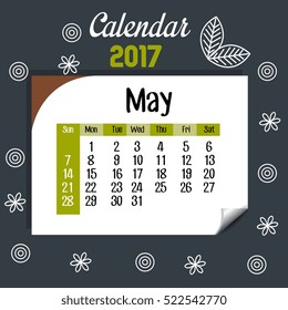 calendar may 2017 template icon