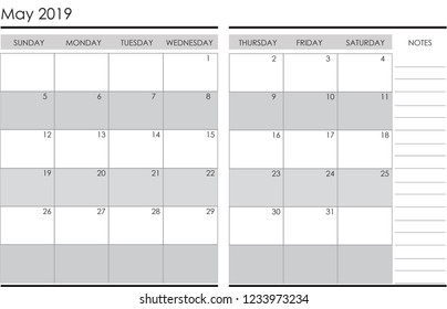 Calendar May 2019