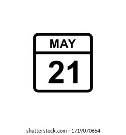 calendar - May 21 icon illustration isolated vector sign symbol