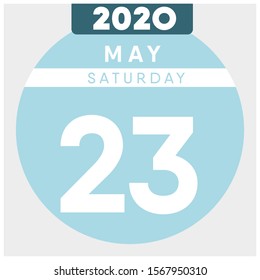Calendar, May 23rd, 2020. Blue color