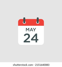 calendar - May 24 icon illustration isolated vector sign symbol