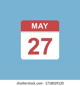 calendar - May 27 icon illustration isolated vector sign symbol