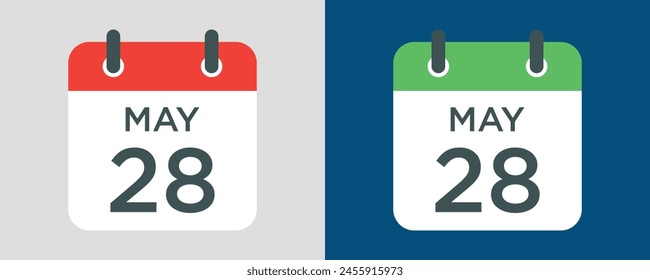 calendar - May 28 icon illustration isolated vector sign symbol