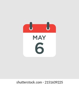 calendar - May 6 icon illustration isolated vector sign symbol