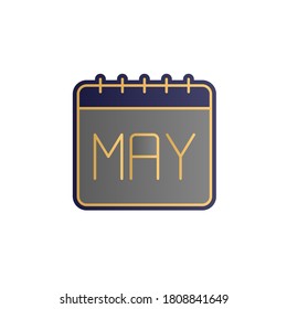 Calendario, puede color gradiente icono de vector
