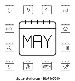 Calendar, may flat vector icon in calendar pack