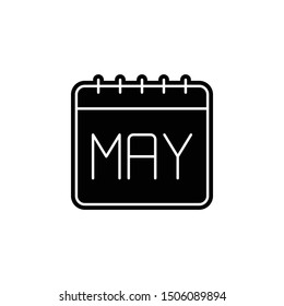 Calendar, may icon. Simple glyph, flat vector of calendar icons for ui and ux, website or mobile application