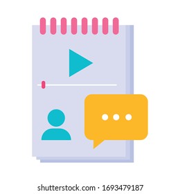 calendario con diseño de ilustración vectorial de estilo plano de reproductor multimedia