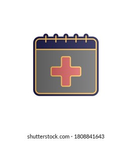 Calendar, medical color gradient vector icon