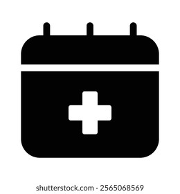 Calendar with a medical symbol, representing appointments, health, or healthcare scheduling