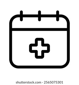 Calendar with a medical symbol, representing appointments, health, or healthcare scheduling