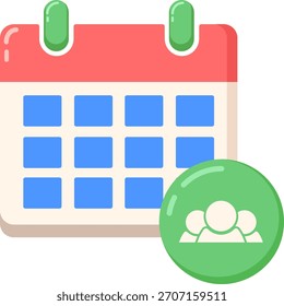 Calendar meeting vector icon, editable pixel perfect icon