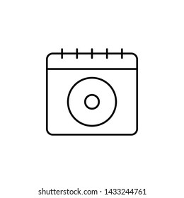 Calendar, memory, disk icon. Simple thin line, outline vector of calendar icons for ui and ux, website or mobile application