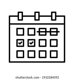 Calendar, Milestone, Schedule Icon Vector Image. Can Also Be Used For Project Management. Suitable For Use On Web Apps, Mobile Apps And Print Media.