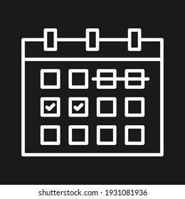 Kalender, Meilenstein, Plan Symbol Vektorbild. Kann auch für das Projektmanagement verwendet werden. Geeignet für den Einsatz in Web-Apps, mobilen Apps und Printmedien.