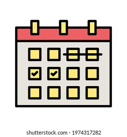 Calendar, milestone, schedule icon vector image. Can also be used for project management. Suitable for use on web apps, mobile apps and print media.