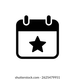 Calendar with Milestone Star Representing Goal Milestones and Business Achievements